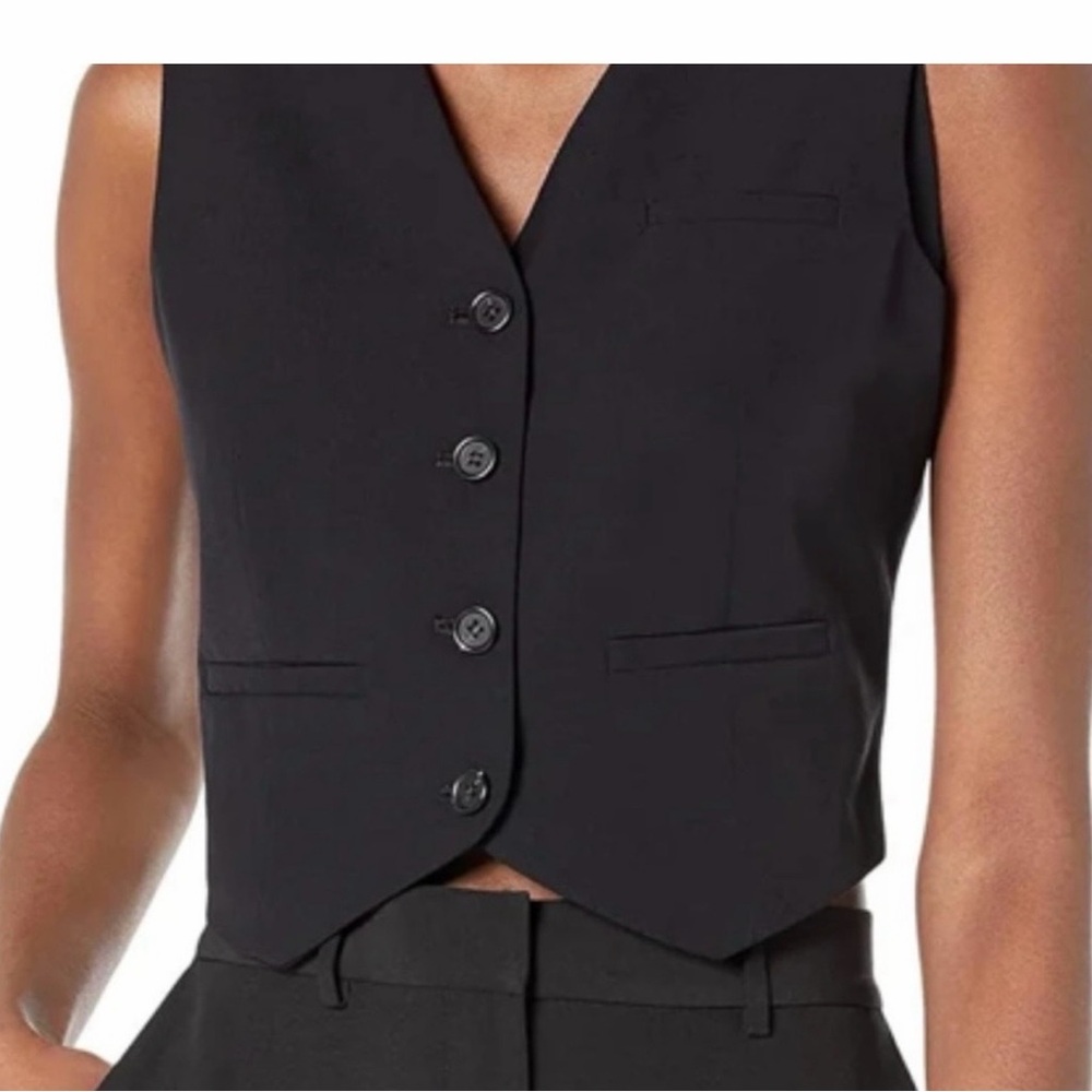 Elegant Black Women's Vest Button Up